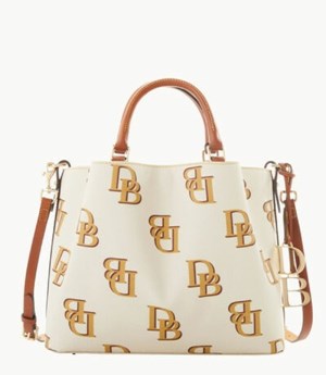 Beige Dooney And Bourke Monogram Brenna Women's Satchel Bags | 56BVHDAPW