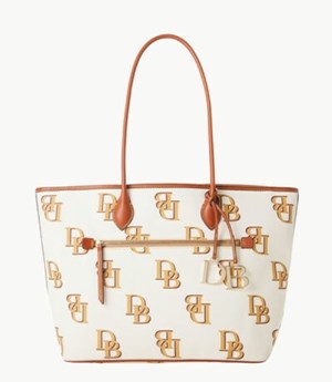 Beige Dooney And Bourke Monogram Large Women's Tote Bags | 36HDNJTKZ