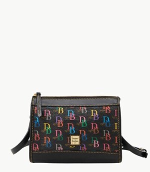 Black Dooney And Bourke DB75 Multi Zip Women's Crossbody Bags | 81GYRMNUT