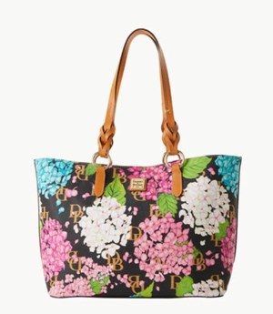 Black Dooney And Bourke Hydrangea Monogram Nelly Women's Tote Bags | 32NHBEMWL