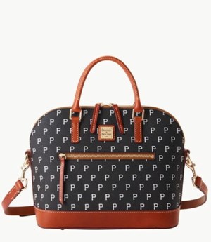 Black Dooney And Bourke MLB Pirates Domed Zip Women's Satchel Bags | 85XSNTBLP