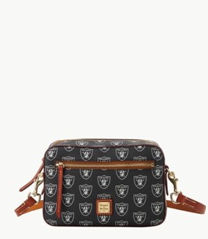 Black Dooney And Bourke NFL Raiders Camera Zip Women's Crossbody Bags | 87NKYBWQG