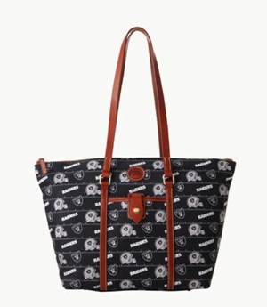 Black Dooney And Bourke NFL Raiders Large Zip Women's Tote Bags | 10NYTOVHR