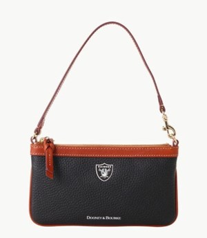 Black Dooney And Bourke NFL Raiders Large Slim Women's Wristlets | 46CWIBEHA