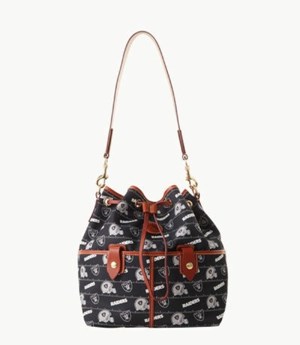 Black Dooney And Bourke NFL Raiders Large Women's Shoulder Bags | 74CKZWMYE