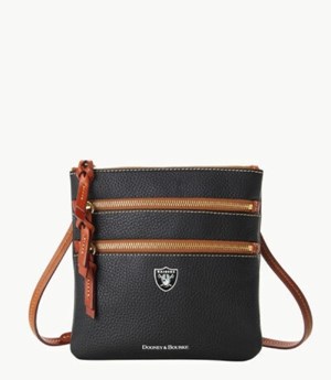 Black Dooney And Bourke NFL Raiders Triple Zip Women's Crossbody Bags | 36VRYXNBA