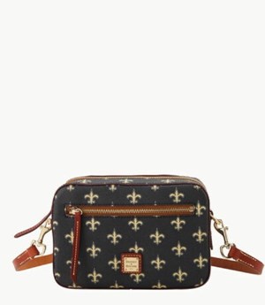 Black Dooney And Bourke NFL Saints Camera Zip Women's Crossbody Bags | 18APNIJQC