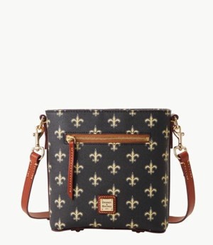 Black Dooney And Bourke NFL Saints Small Zip Women's Crossbody Bags | 93OVZFMRH