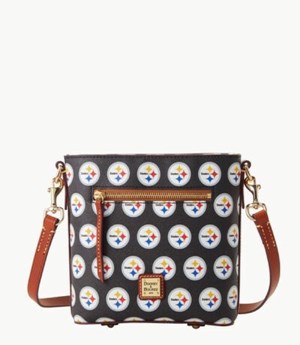 Black Dooney And Bourke NFL Steelers Small Zip Women's Crossbody Bags | 38ZLCGYUQ