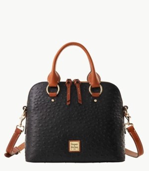 Black Dooney And Bourke Ostrich Cameron Women's Satchel Bags | 36AFQTJBW