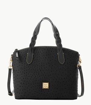 Black Dooney And Bourke Ostrich Celeste Women's Satchel Bags | 21TVIFRUY