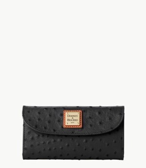 Black Dooney And Bourke Ostrich Continental Women's Clutch Bag | 15FWOTCUV