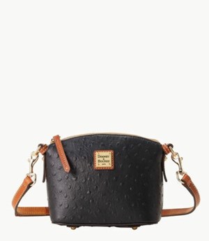 Black Dooney And Bourke Ostrich Mini Domed Women's Crossbody Bags | 67KSPYLWD