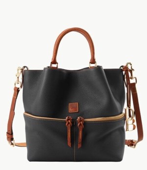 Black Dooney And Bourke Pebble Grain Dawson Women's Satchel Bags | 64BKQENGF