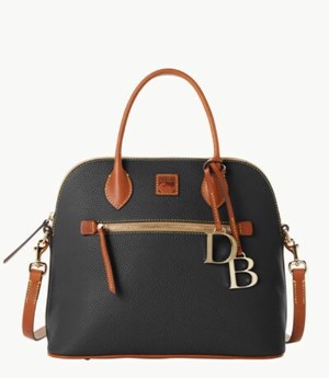 Black Dooney And Bourke Pebble Grain Large Domed Women's Satchel Bags | 14QUXBREW