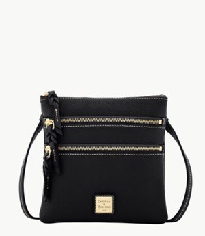 Black Dooney And Bourke Pebble Grain Triple Zip Women's Crossbody Bags | 38EKQPXOJ