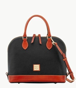 Black Dooney And Bourke Pebble Grain Zip Zip Women's Satchel Bags | 48LHVPNST