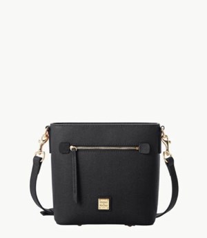 Black Dooney And Bourke Saffiano Small Zip Women's Crossbody Bags | 30ETLGWYC