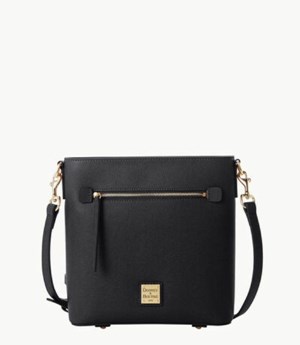 Black Dooney And Bourke Saffiano Zip Women's Crossbody Bags | 91MSFWJXV