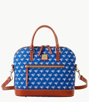 Blue Dooney And Bourke MLB Blue Jays Domed Zip Women's Satchel Bags | 48LGYRJIP