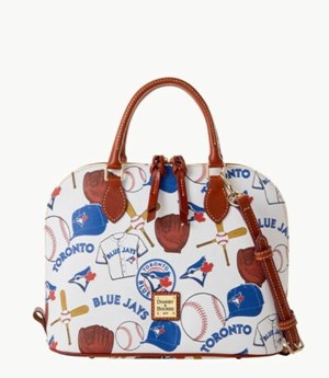 Blue Dooney And Bourke MLB Blue Jays Zip Zip Women's Satchel Bags | 46NHYDBSG