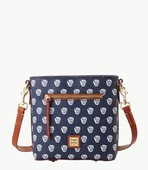 Blue Dooney And Bourke MLB Brewers Small Zip Women's Crossbody Bags | 10EJDXMGY