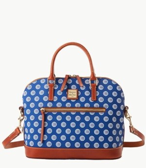 Blue Dooney And Bourke MLB Cubs Domed Zip Women's Satchel Bags | 62OULBEVN