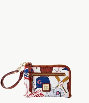 Blue Dooney And Bourke MLB Cubs Multi Function Zip Around Women's Wristlets | 05GKDANFU