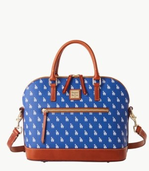 Blue Dooney And Bourke MLB Dodgers Domed Zip Women's Satchel Bags | 84EQTLZVK