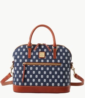 Blue Dooney And Bourke MLB Tigers Domed Zip Women's Satchel Bags | 92XOMVKJP