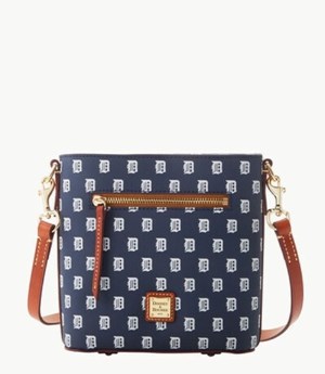 Blue Dooney And Bourke MLB Tigers Small Zip Women's Crossbody Bags | 63MNGIVPS