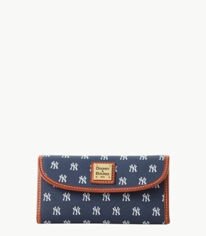 Blue Dooney And Bourke MLB Yankees Continental Women's Clutch Bag | 95UVADWIT