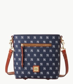 Blue Dooney And Bourke MLB Yankees Small Zip Women's Crossbody Bags | 71MEVCDUY