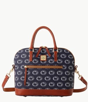 Blue Dooney And Bourke NCAA Penn State Domed Zip Women's Satchel Bags | 02PCBYAVW