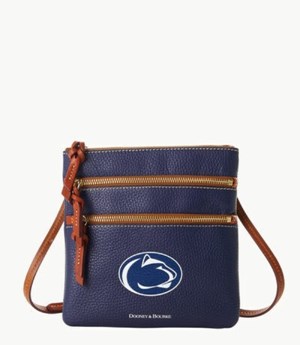 Blue Dooney And Bourke NCAA Penn State Triple Zip Women's Crossbody Bags | 14YLGEZKJ