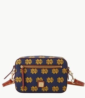 Blue Dooney And Bourke NCAA University Of Notre Dame Camera Zip Women's Crossbody Bags | 59ZLJCDPN