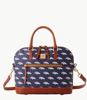 Blue Dooney And Bourke NFL Broncos Domed Zip Women's Satchel Bags | 51LSEYMHI