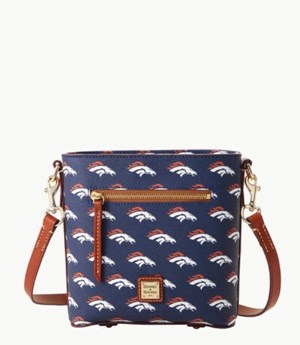 Blue Dooney And Bourke NFL Broncos Small Zip Women's Crossbody Bags | 30XVCNADR