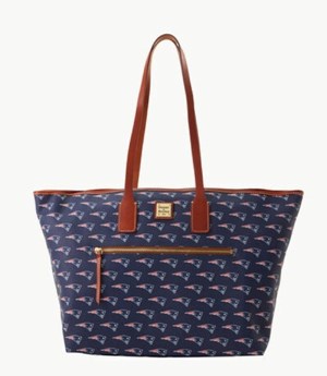 Blue Dooney And Bourke NFL Patriots Large Women's Tote Bags | 63RJZVIAS