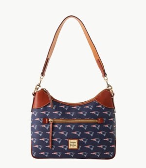 Blue Dooney And Bourke NFL Patriots Women's Hobo Bag | 65DPREZGF