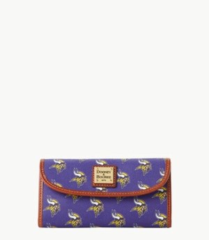 Blue Dooney And Bourke NFL Vikings Continental Women's Clutch Bag | 78QKIHMSR