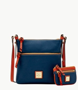 Blue Dooney And Bourke Pebble Grain Letter Women's Crossbody Bags | 64AGBMRLY