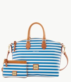 Blue Dooney And Bourke Sullivan Coated Cotton Women's Satchel Bags | 79FAKOGLB