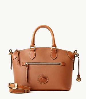 Brown Dooney And Bourke All Weather Leather 3.0 Domed Women's Satchel Bags | 02VYMLEOR