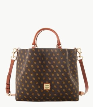 Brown Dooney And Bourke Gretta Large Barlow Women's Tote Bags | 87OEBPNJY