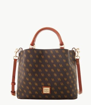 Brown Dooney And Bourke Gretta Small Brenna Women's Satchel Bags | 03UQJRCNS