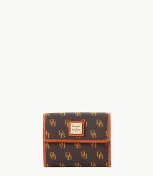 Brown Dooney And Bourke Gretta Small Flap Credit Women's Wallets | 40HREAJKM