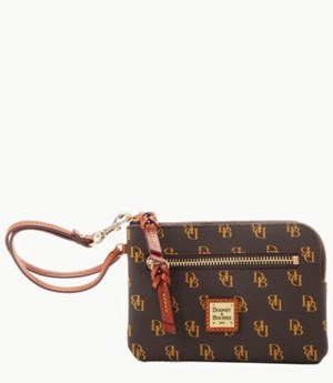 Brown Dooney And Bourke Gretta Zip Around Women's Wallets | 67KULVNXY