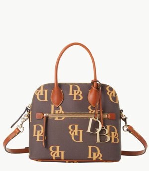 Brown Dooney And Bourke Monogram Domed Women's Satchel Bags | 83GHADPEK