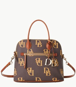 Brown Dooney And Bourke Monogram Large Domed Women's Satchel Bags | 73OKGVEYC